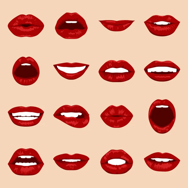 Ensemble de lèvres vectorielles . — Image vectorielle