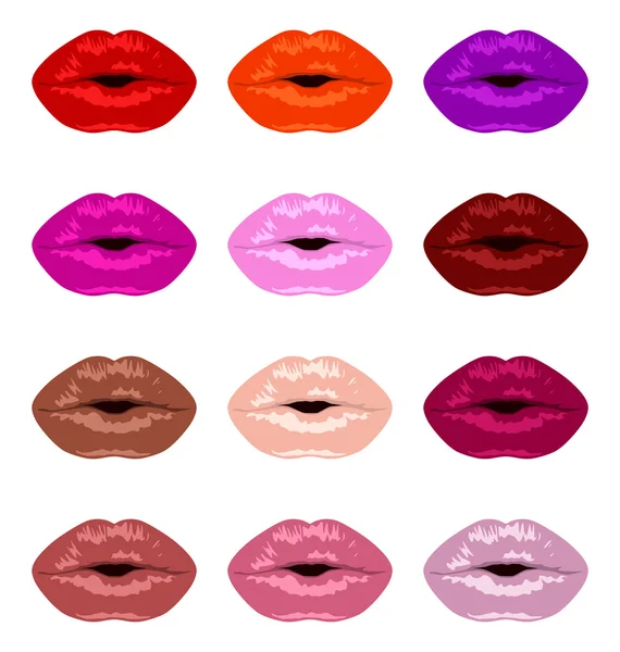 Vector lippen set. — Stockvector