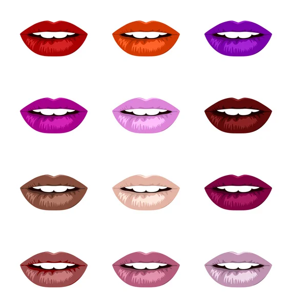 Vector lippen set. — Stockvector