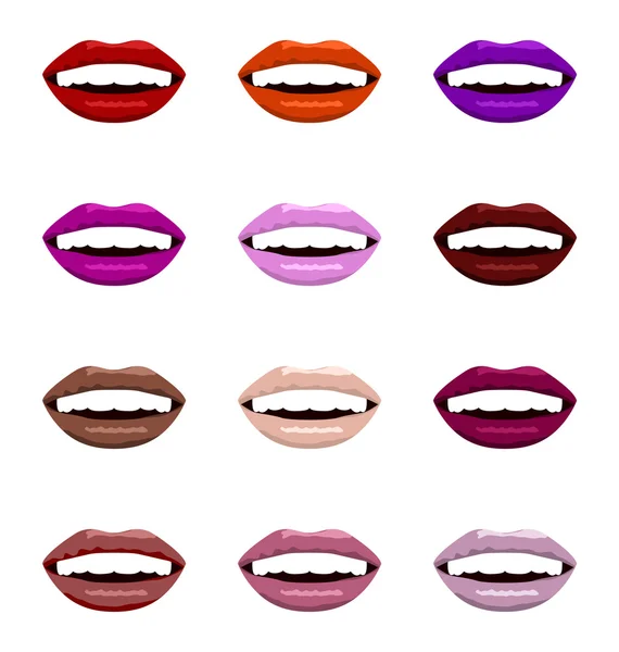 Vector lippen set. — Stockvector