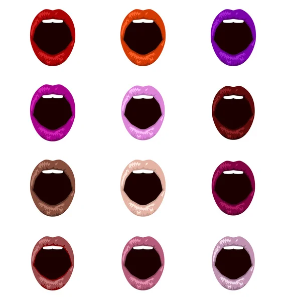 Set de labios vectoriales . — Archivo Imágenes Vectoriales