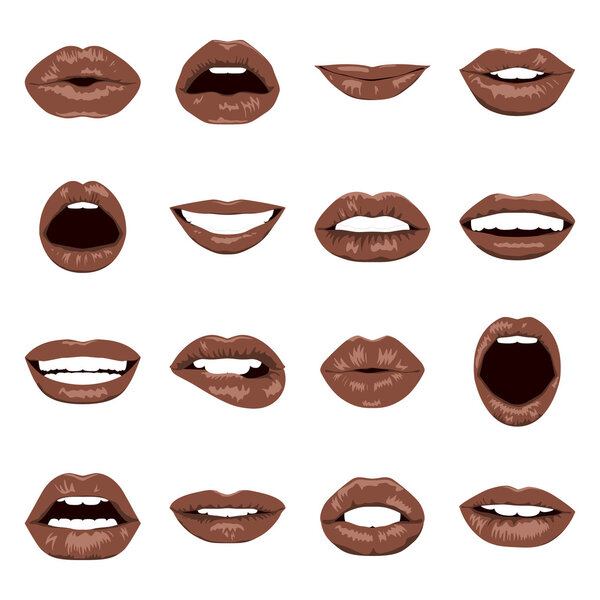 Vector lips set.