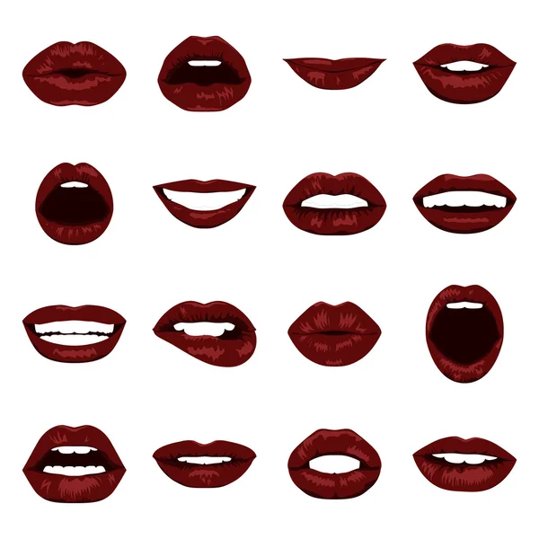 Set de labios vectoriales . — Archivo Imágenes Vectoriales