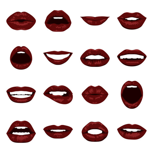 Vector lips set.