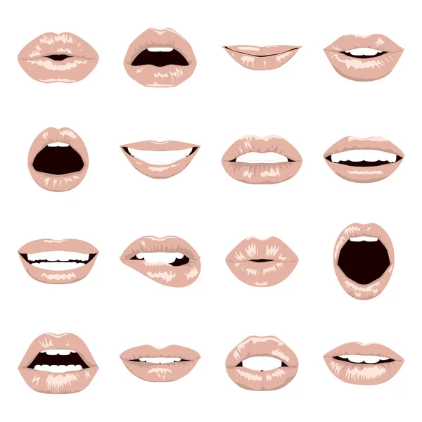 Set de labios vectoriales . — Archivo Imágenes Vectoriales