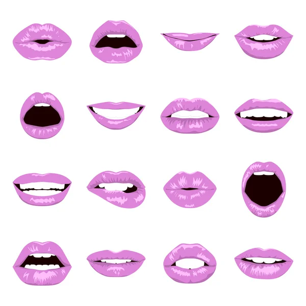 Vector lippen set. — Stockvector