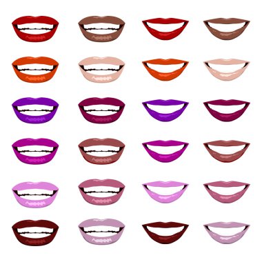 vektör dudakları set.