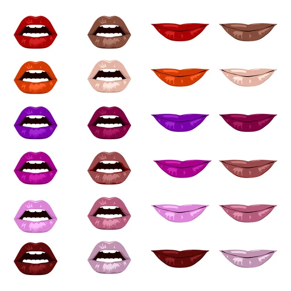 Vector lippen set. — Stockvector