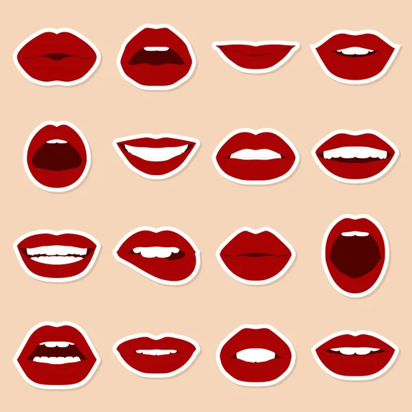 Ensemble de lèvres vectorielles . — Image vectorielle