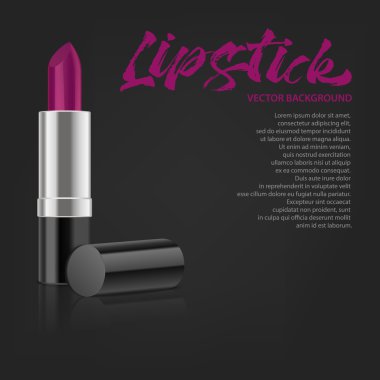 Vektör arka plan ile pembe lipstic