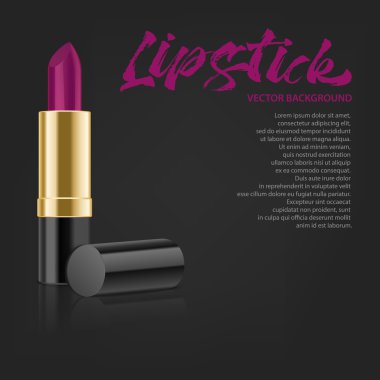 Vektör arka plan ile pembe lipstic