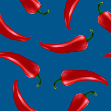 Vektör seamless modeli kırmızı biber biber ile
