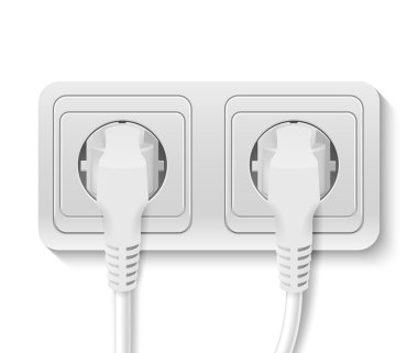 Vektör elektrik prizine takılı kablo ile