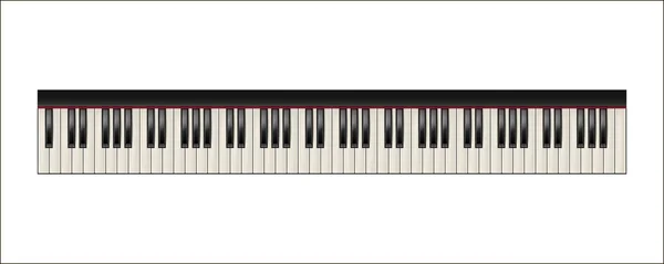 Piyano klavyesi, 88 tuş, izole — Stok Vektör