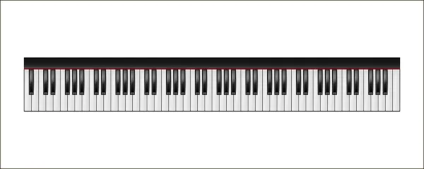 Teclado para piano, 88 teclas, aislado — Vector de stock