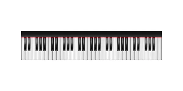 Klawiatura fortepianowa, 61 klucze, izolowane — Wektor stockowy