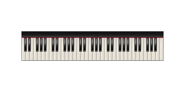 Piano keyboard, 61 kunci, terisolasi - Stok Vektor
