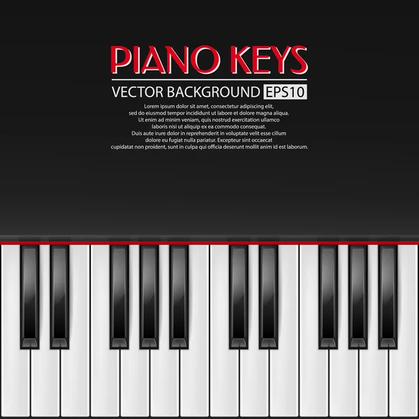 Piano keys, vector background — Stock Vector