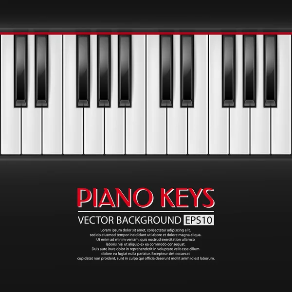 Piano keys, vector background — Stock Vector