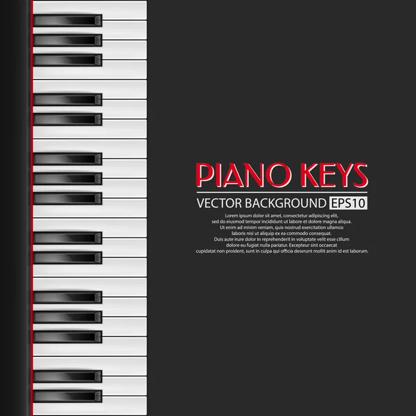 Tombol piano, latar belakang vektor - Stok Vektor
