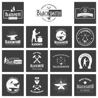 Demirci. Vintage tipografi posterler, etiketleri ve baskılar.