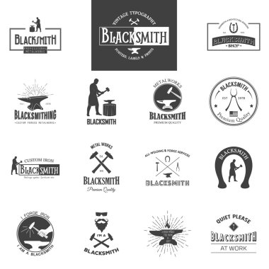 Demirci. Vintage tipografi posterler, etiketleri ve baskılar.