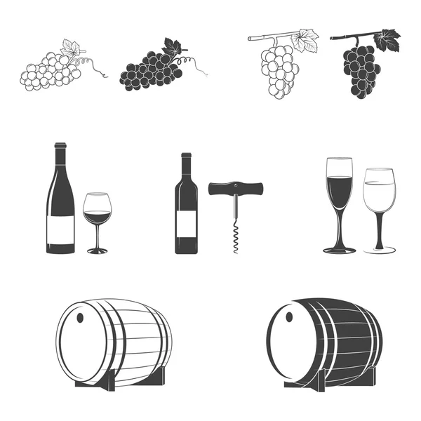 Ícones de vinho vetorial . —  Vetores de Stock