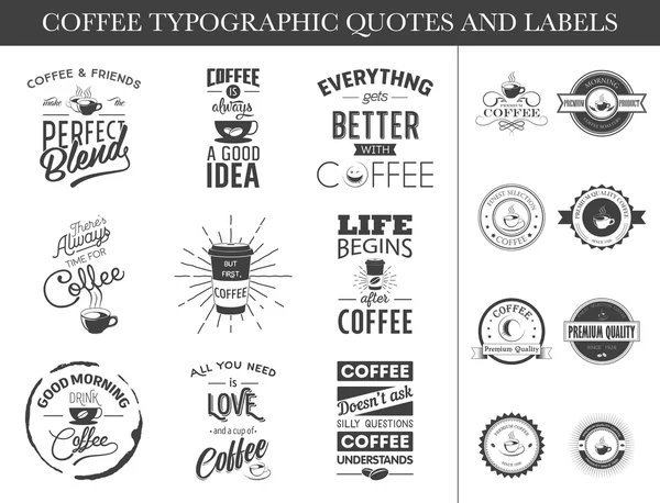 Jeu de guillemets et étiquettes typographiques — Image vectorielle