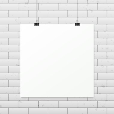 Beyaz dikey A4 posterinde bir ip.