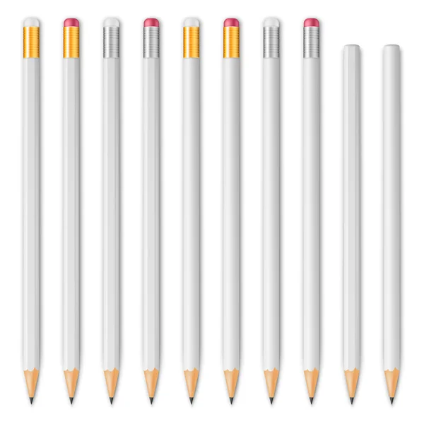 Beyaz ahşap keskin kalemler — Stok Vektör