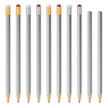 Beyaz ahşap keskin kalemler