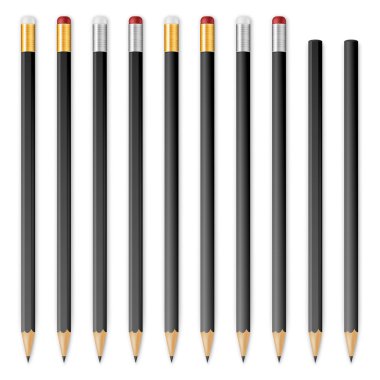 Beyaz ahşap keskin kalemler