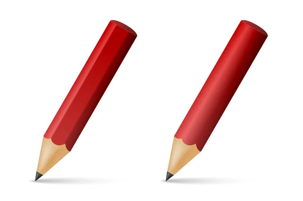 Lápices afilados rojos de madera — Vector de stock