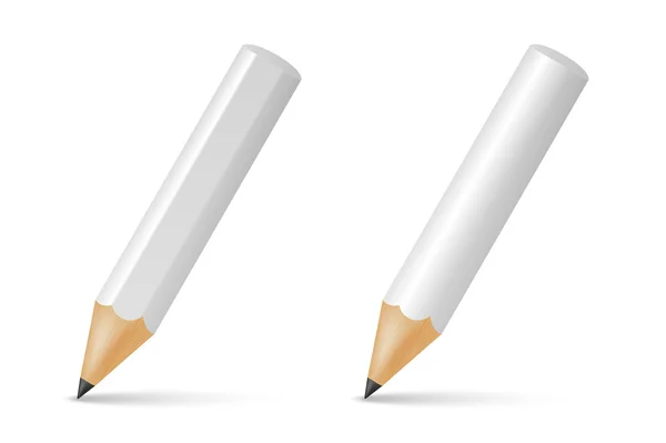 Białe drewniane ołówki ostry — Wektor stockowy