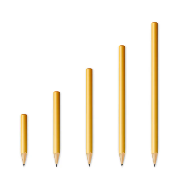 Κίτρινο ξύλινα μολύβια απότομη — Διανυσματικό Αρχείο