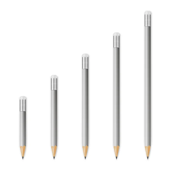 Gray wooden sharp pencils — Stock Vector