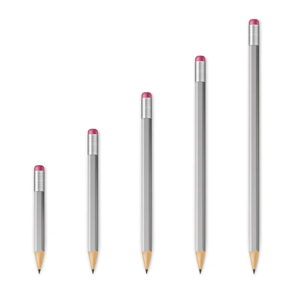 灰色の木製シャープ鉛筆 — ストックベクタ