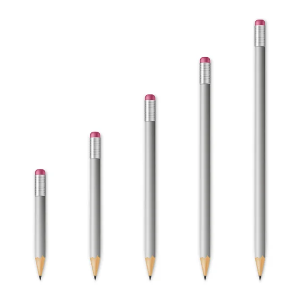 Šedé dřevěné ostré tužky — Stockový vektor