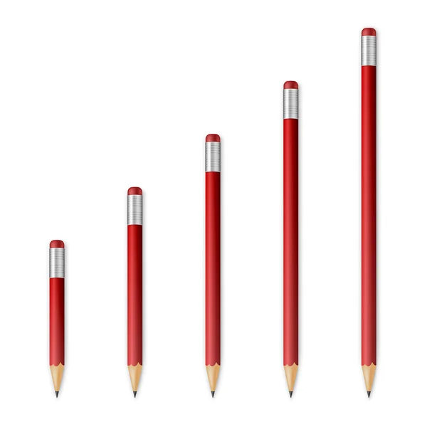 Czerwony drewniany ołówki ostry — Wektor stockowy