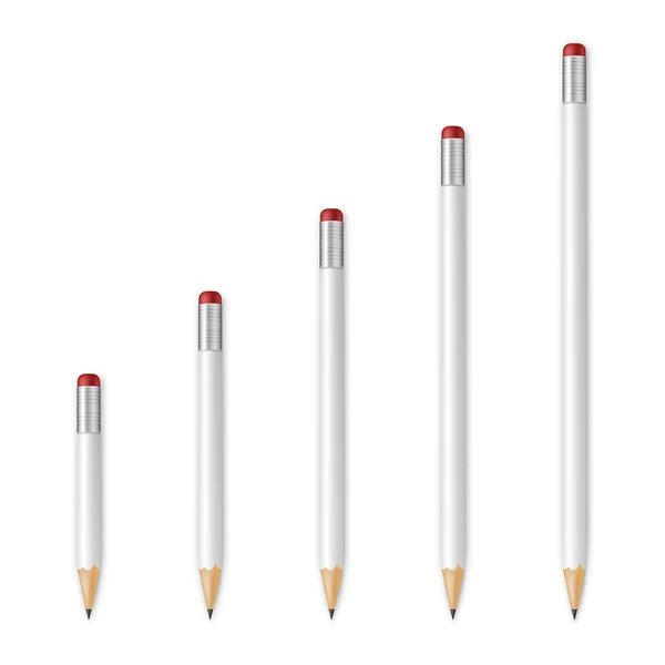 Crayons pointus en bois blanc — Image vectorielle