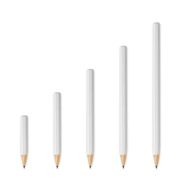 Lápices afilados de madera blanca — Vector de stock