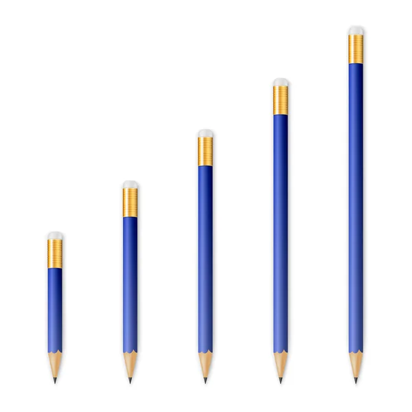 Blaue Holzbleistifte — Stockvektor