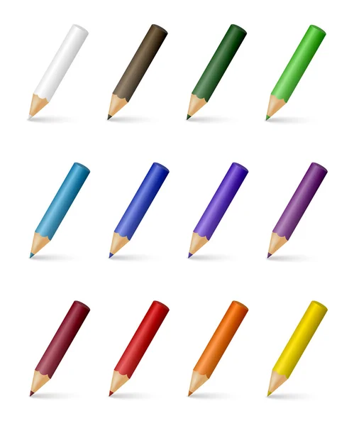 Lápices de color vectoriales — Vector de stock