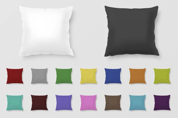 Conjunto de almohadas de colores vectoriales realistas — Archivo Imágenes Vectoriales