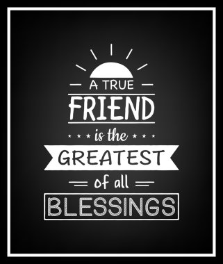 Dostluk. Tipografik arka plan alıntı.