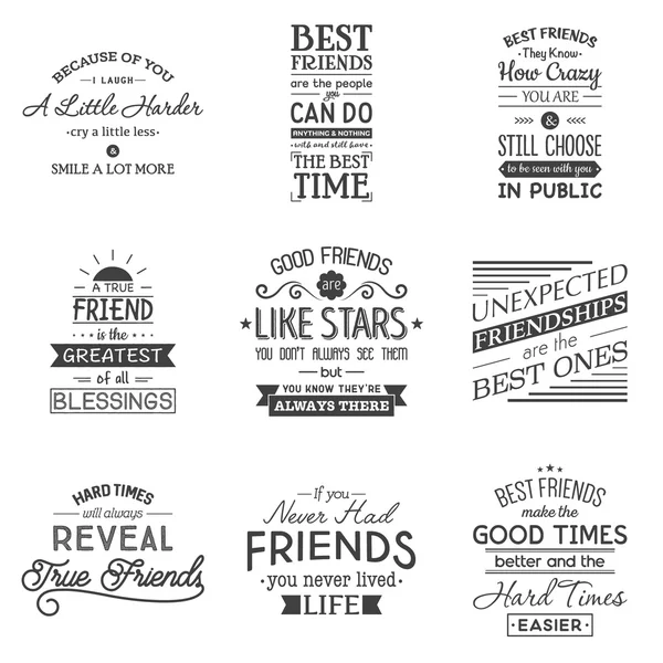 Friendship. Typography quotes. — Stock Vector