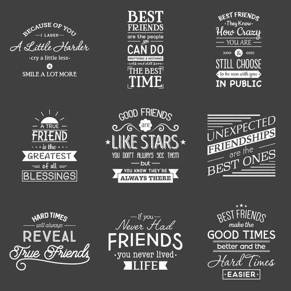 Friendship. Typography quotes. — Stock Vector