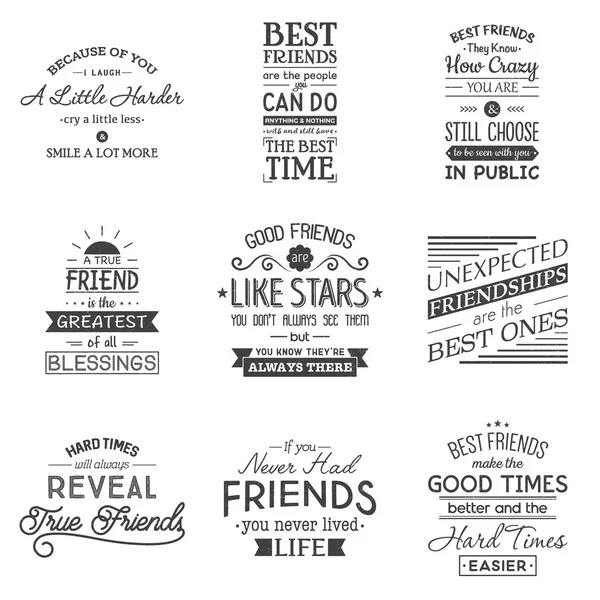 Friendship. Typography quotes. — Stock Vector