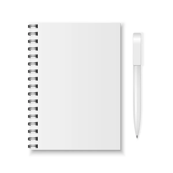 Vector notebook and pen — Stock Vector