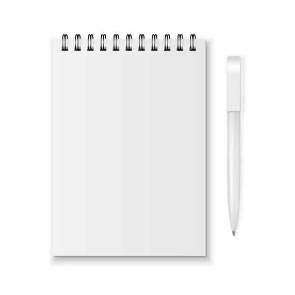 Vector Notebook e caneta —  Vetores de Stock